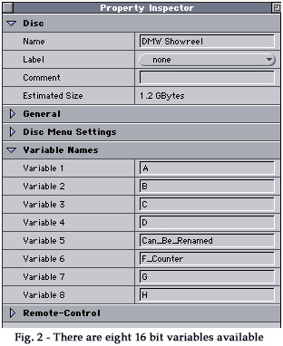 DVD Studio Pro variable control